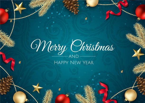 圣诞贺卡配圣诞树图片下载