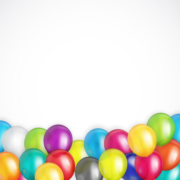 组彩色光泽氦气球背景图片下载