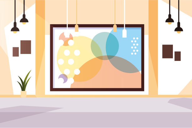 白色背景的展厅画廊图片下载