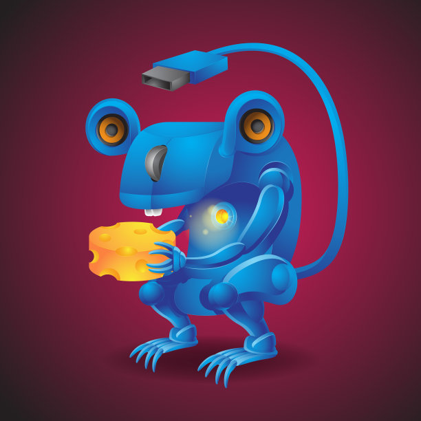 一个电脑鼠标人物拿着一个奶酪图片下载