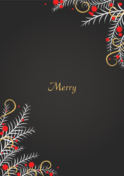 椰子叶与红色浆果框架图片下载