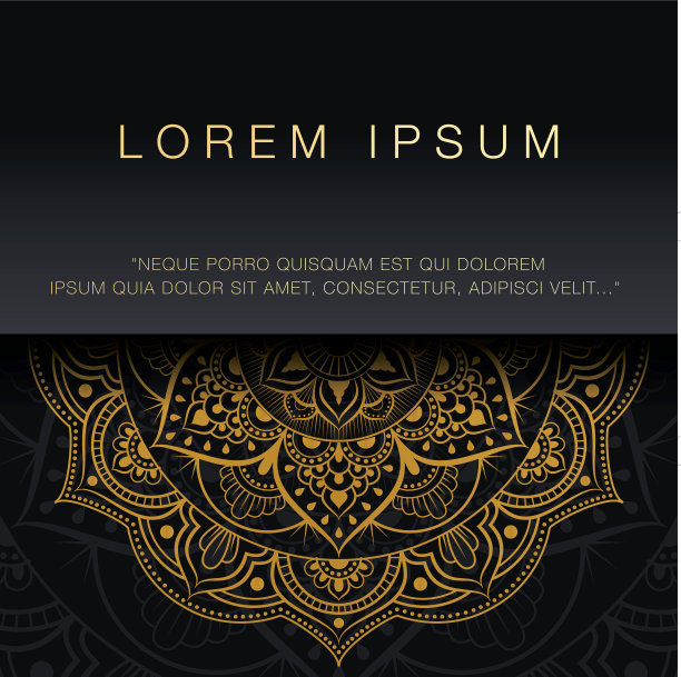 曼荼罗黄金复古明信片背景图片下载