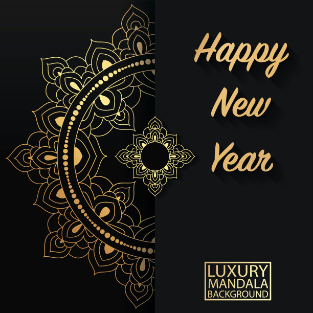 曼荼罗黄金复古明信片背景图片下载