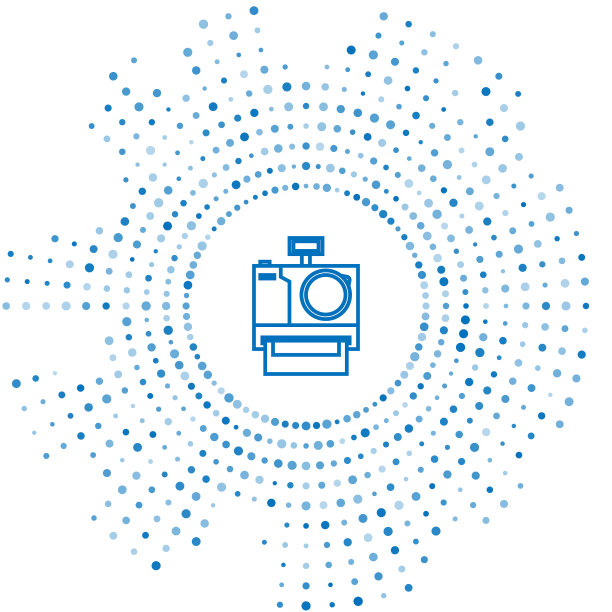 蓝色线照片相机图标孤立在白色图片下载