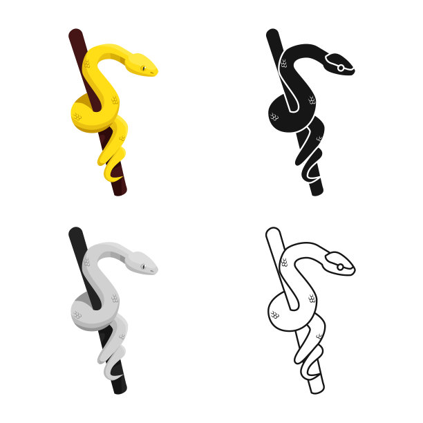 孤立物体蛇和黄色符号图片下载