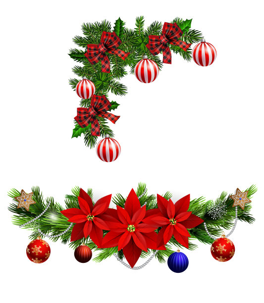 圣诞装饰用冷杉树收集图片下载