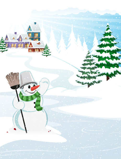 雪村庄景观图片下载