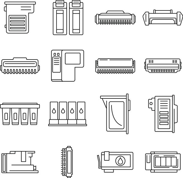 打印机墨盒图标设置轮廓样式图片下载