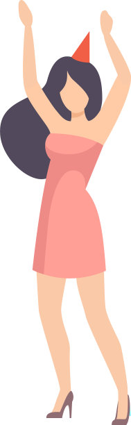 年轻的女孩穿着鸡尾酒会礼服愉快地跳舞图片下载