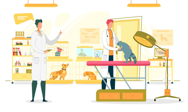 兽医诊所检查室与医生图片下载