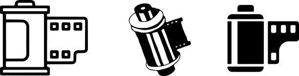 相机负片图标隔离在白色背景上图片下载