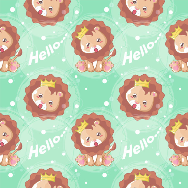 并画了快乐可爱的狮子与图案集图片下载