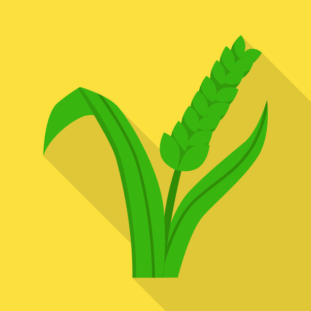 设计小麦和绿色标志套图片下载