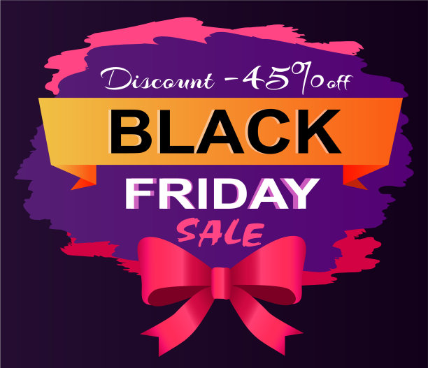 黑色星期五促销海报45折图片下载