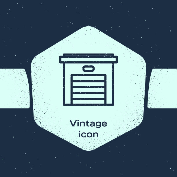 垃圾线车库图标孤立在蓝色图片下载