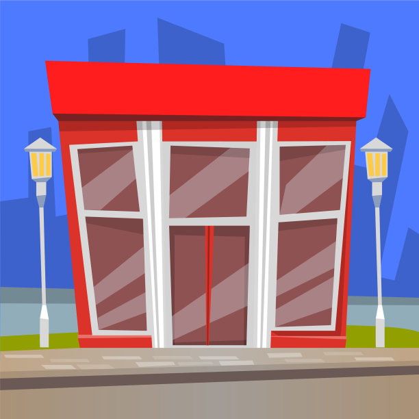 餐厅与灯咖啡馆建筑城市图片下载