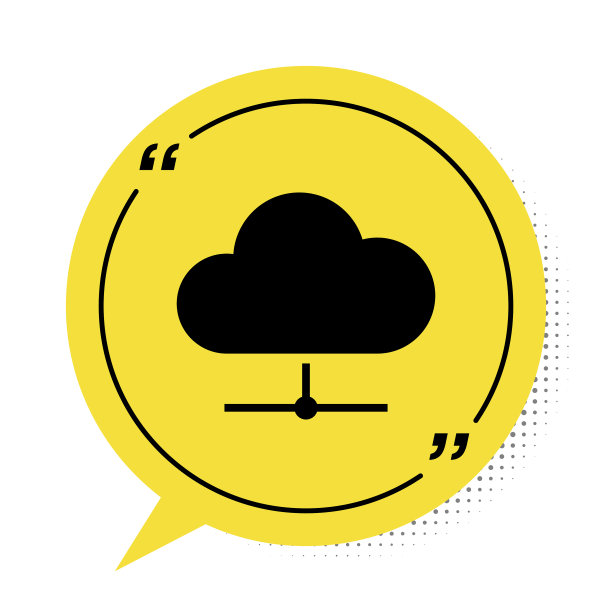 黑色网络云连接图标隔离图片下载