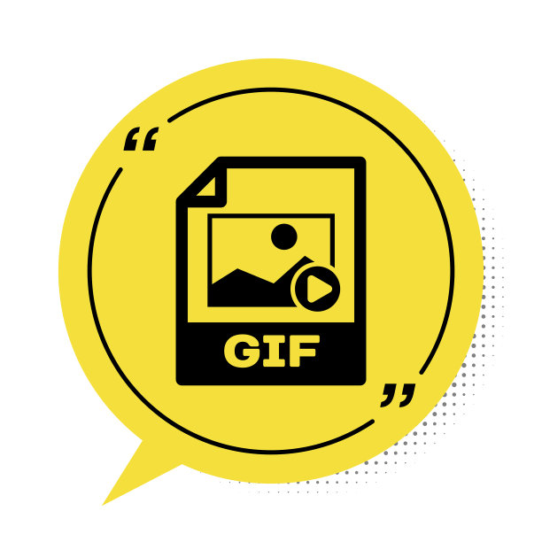 黑色GIF文件文件下载GIF按钮图标图片下载