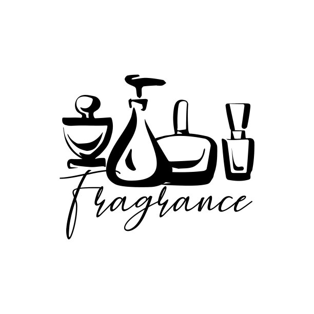 香水香瓶素描上白图片下载