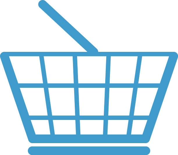 空购物篮平面现代设计彩色图片下载