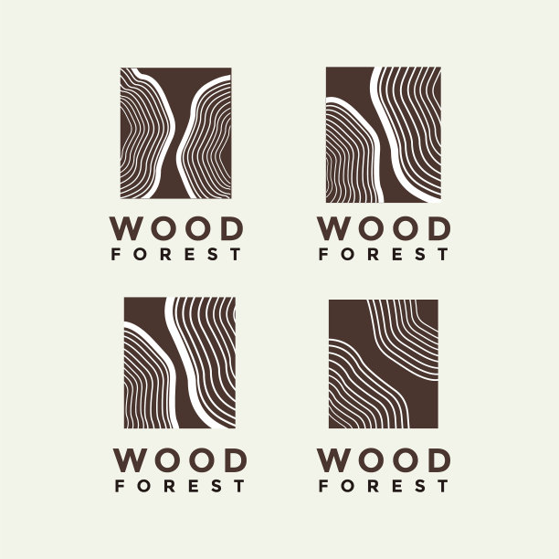 木材图标或锯木厂标志-黑树生长图片下载