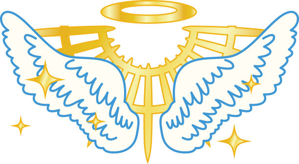 神圣的流行天使翅膀与光环图片下载