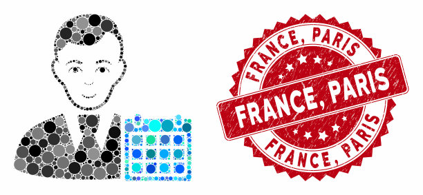 用忧伤的法国巴黎拼贴用户日历图片下载