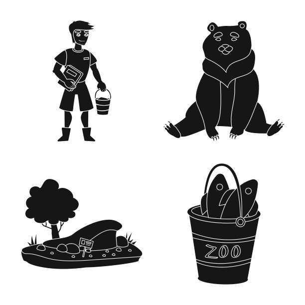 设计动物群和娱乐图标集图片下载