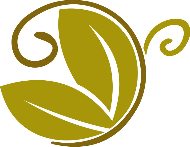 蝴蝶叶子标志设计图标孤立图片下载