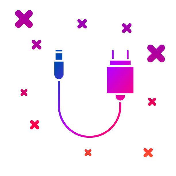 彩色充电器图标隔离在白色背景图片下载