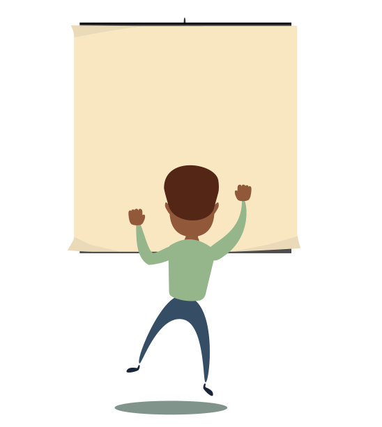 男人正看着墙上空荡荡的海报图片下载