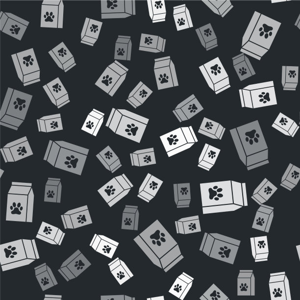 灰色袋宠物食品图标隔离无缝图片下载