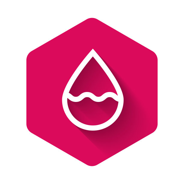 白色水滴图标孤立与长影子图片下载