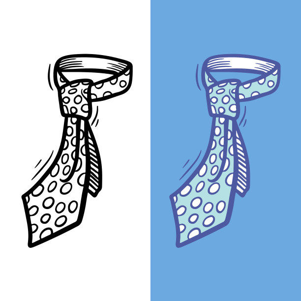 打结的领带与点印手绘图片下载