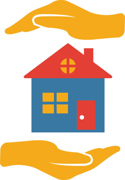 房屋保险图标颜色简单的元素图片下载