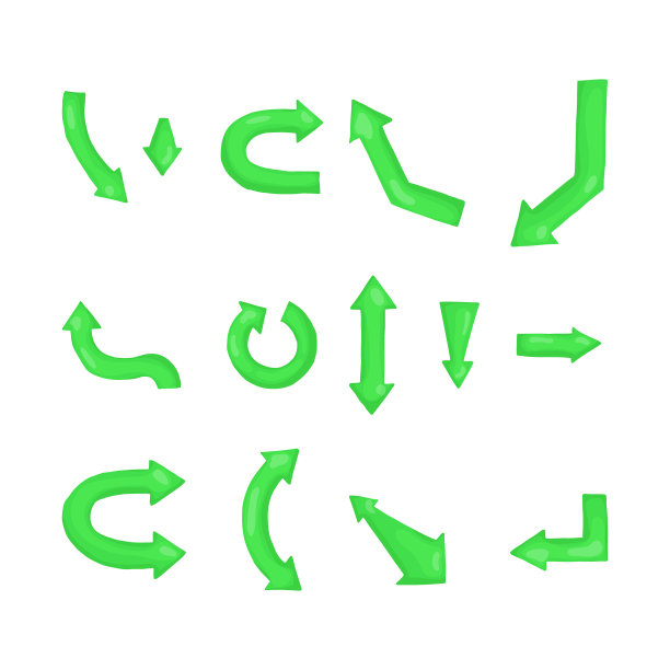 箭头绿色图标集图片下载