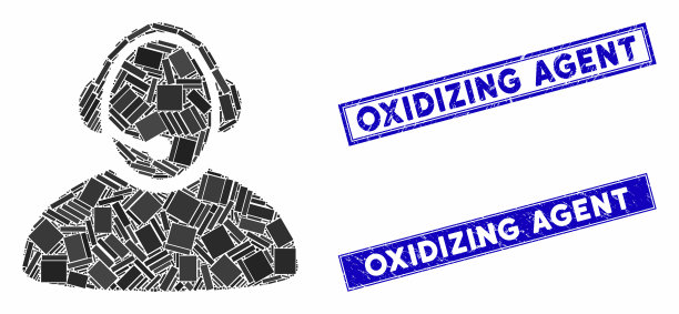 呼叫中心接线员马赛克和垃圾矩形图片下载