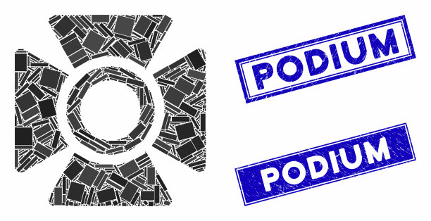 探照灯马赛克和划花矩形讲台图片下载