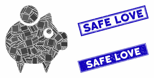 储蓄罐马赛克和划痕矩形保险箱图片下载