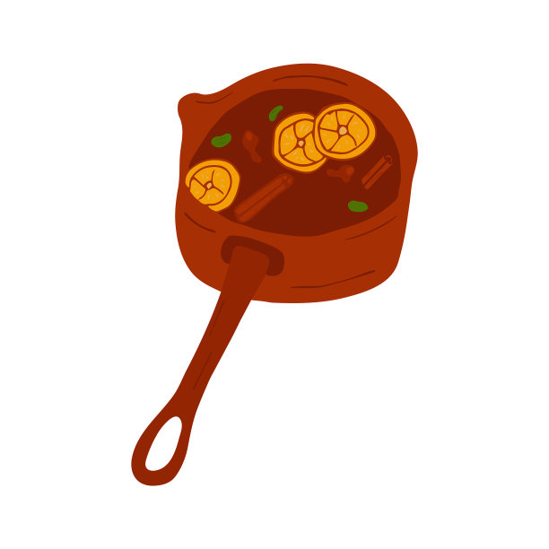 涂鸦风格的热红酒五颜六色图片下载