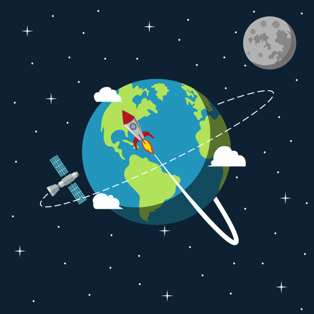 平面设计的地球在太空图片下载