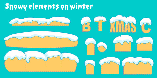 设置雪帽、冰柱和雪花图片下载