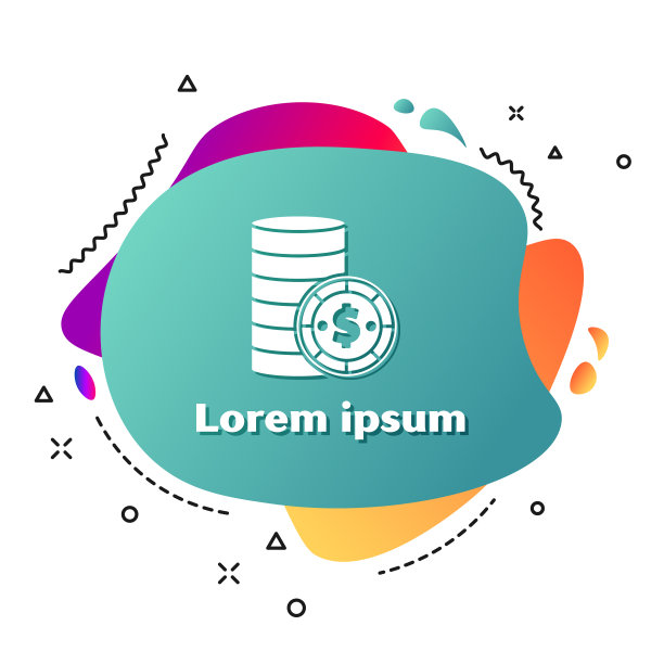 白色赌场芯片与美元符号图标孤立图片下载