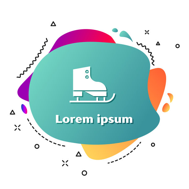 白色花样滑冰图标孤立在白色图片下载