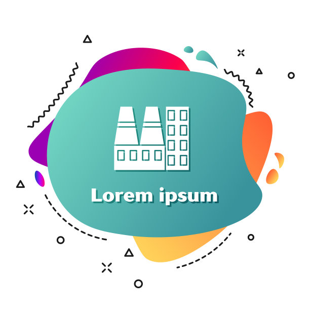 白色发电厂和工厂图标图片下载