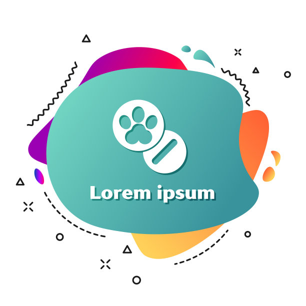 白色狗和药丸的图标孤立在白色图片下载