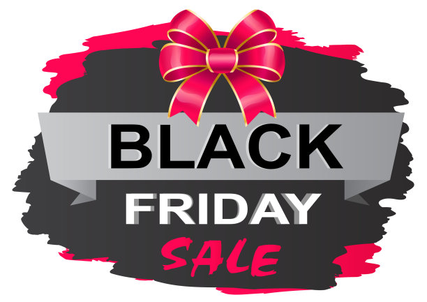 带蝴蝶结的黑色星期五促销横幅图片下载