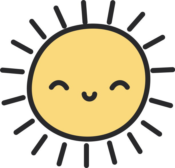 有趣的太阳天气卡通图标图片下载