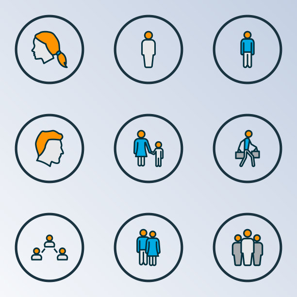 人物图标颜色线设置与社会图片下载