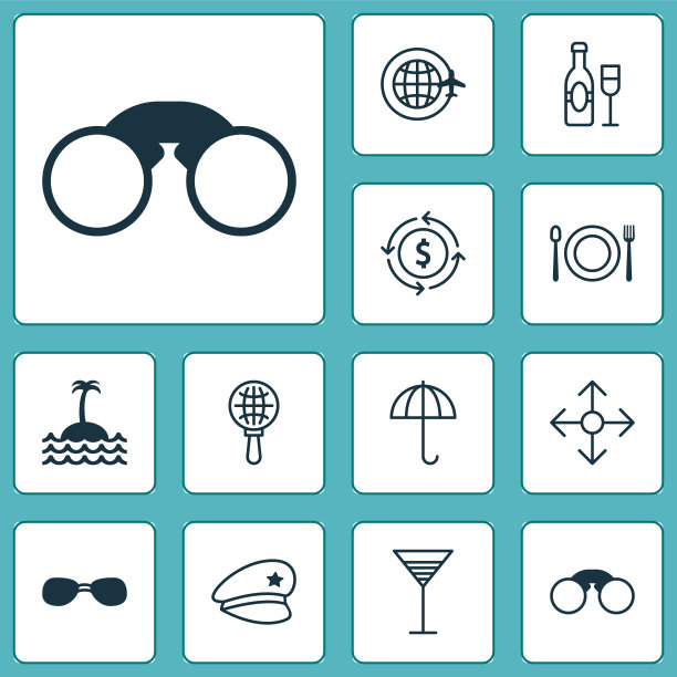 旅行图标设置与全球阳伞领域图片下载